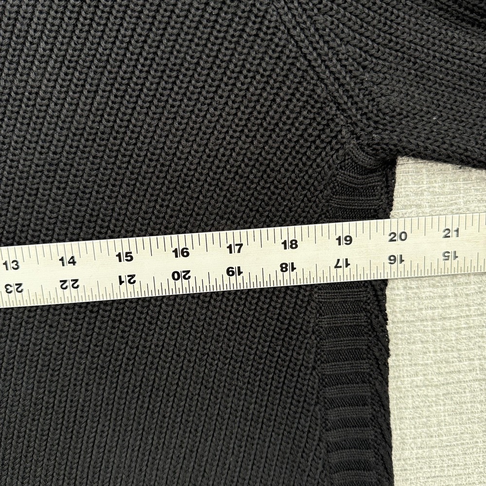 Talbots Sweater Womens Large Petite Black Cowl Neck Ribbed Long Sleeve Pullover - Picture 3 of 8